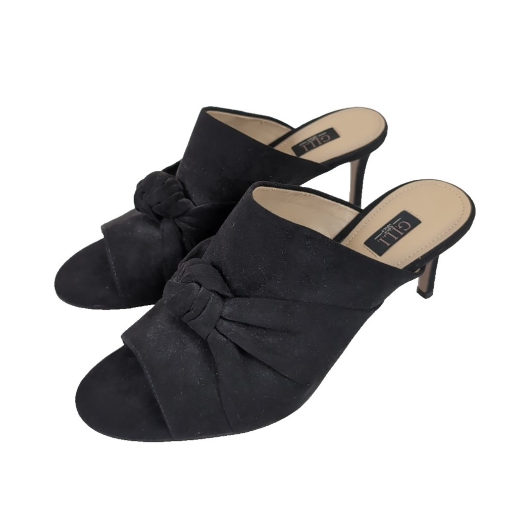G.I.L.I. High Heel Mule Open Toe Shoe Womens 7 Black Dressy Cocktail Party Event